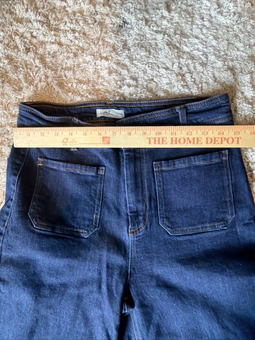 OAT New York High Rise Wide Leg Jeans Blue Raw Hem Women 10/30 - Picture 4 of 8